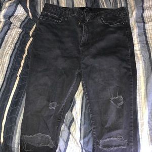 Forever 21 Ripped black jeans